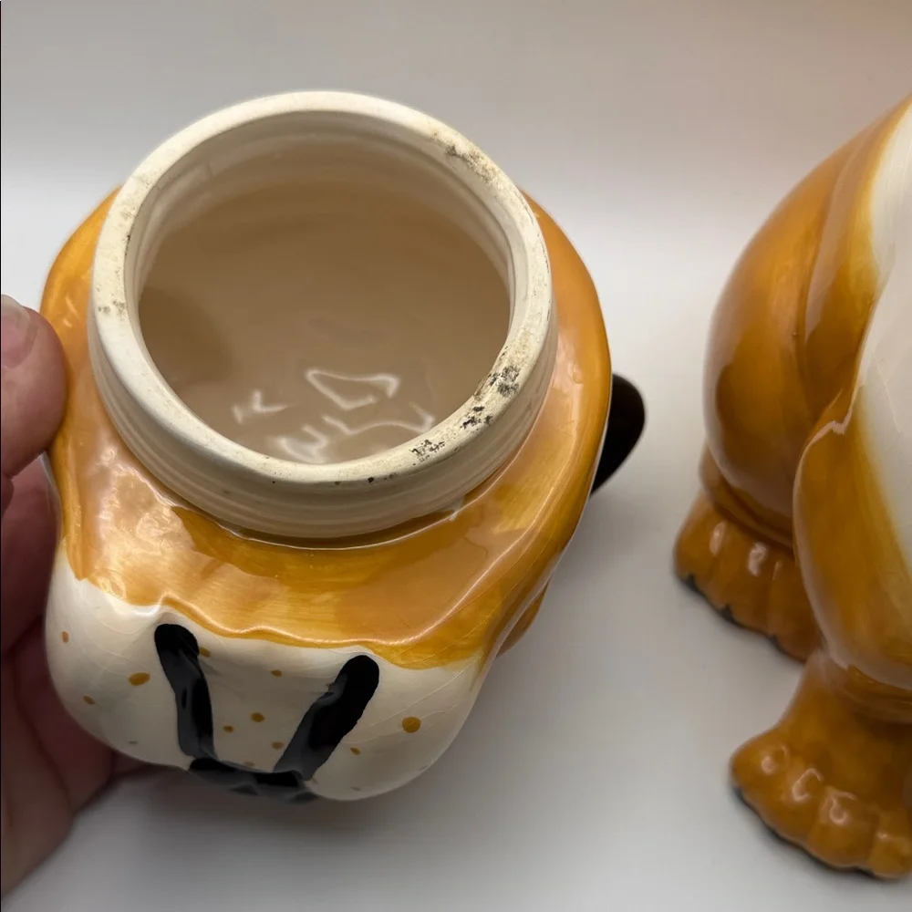 Ceramic British Bulldog Cookie Jar in Brown and White